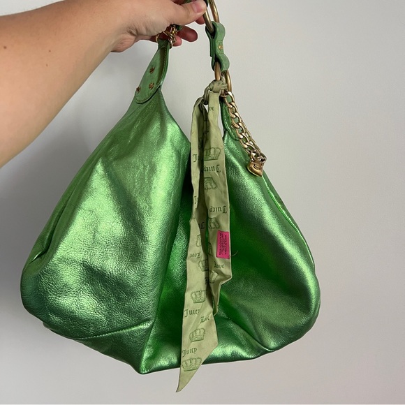 Juicy Couture Handbags - Juicy Couture Y2K 2000s Hobo Green Metallic Bag